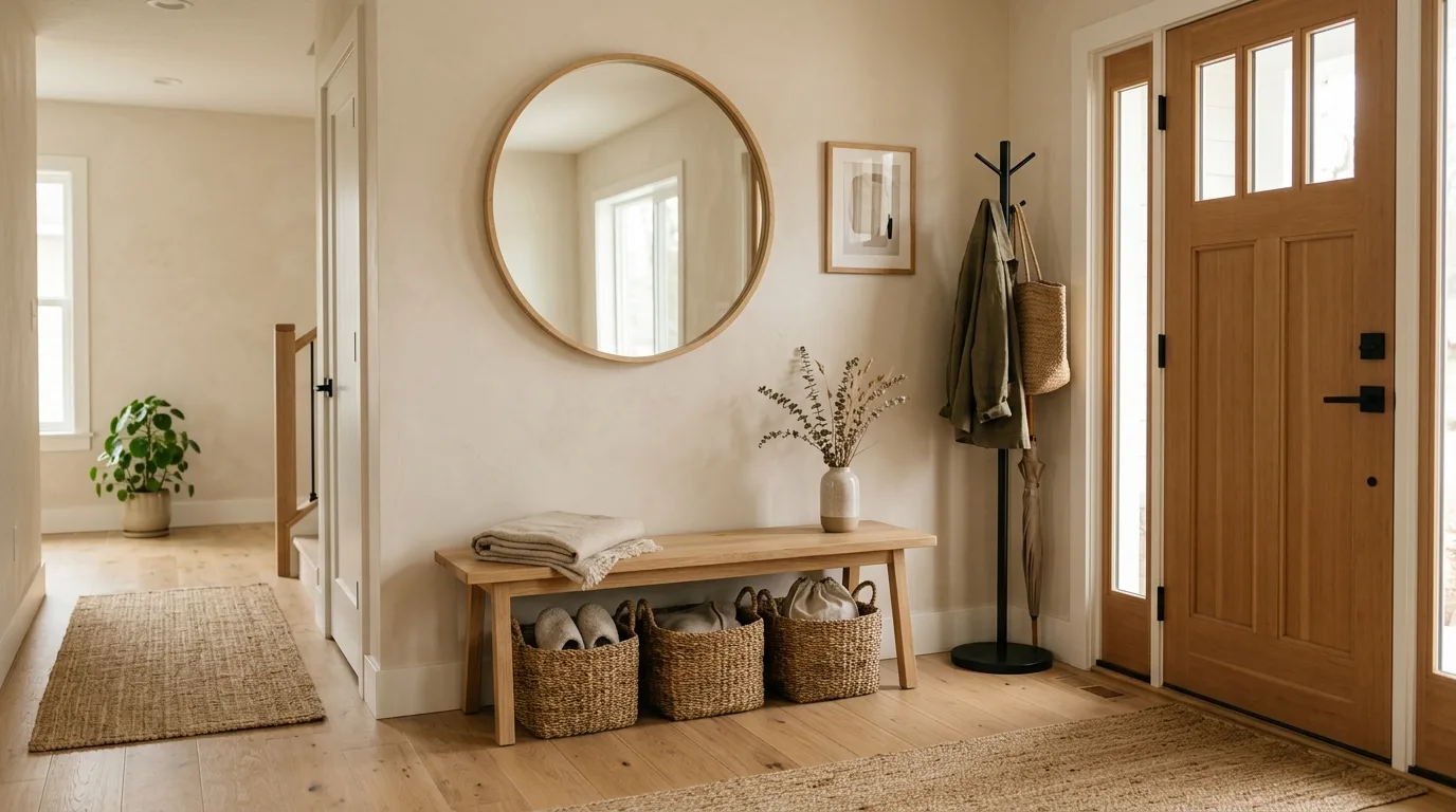 Hide storage so the rooms can breathe inspiration for a Japandi home interior.